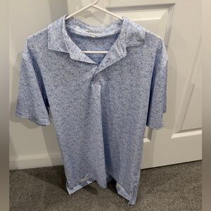 Peter Millar Sky Blue Geometric Polo Shirt
